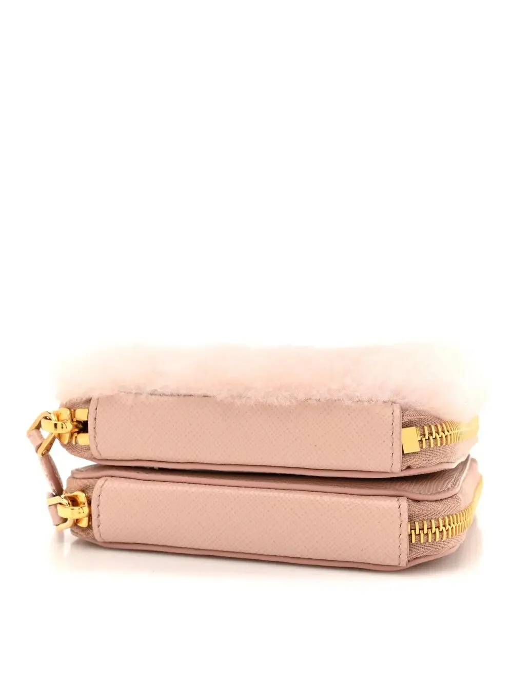 Prada Saffiano Shearling Triangle Mini #270965P12B